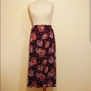 Terra & Sky Maxi Skirt Purple Paisley - PLUS SIZE